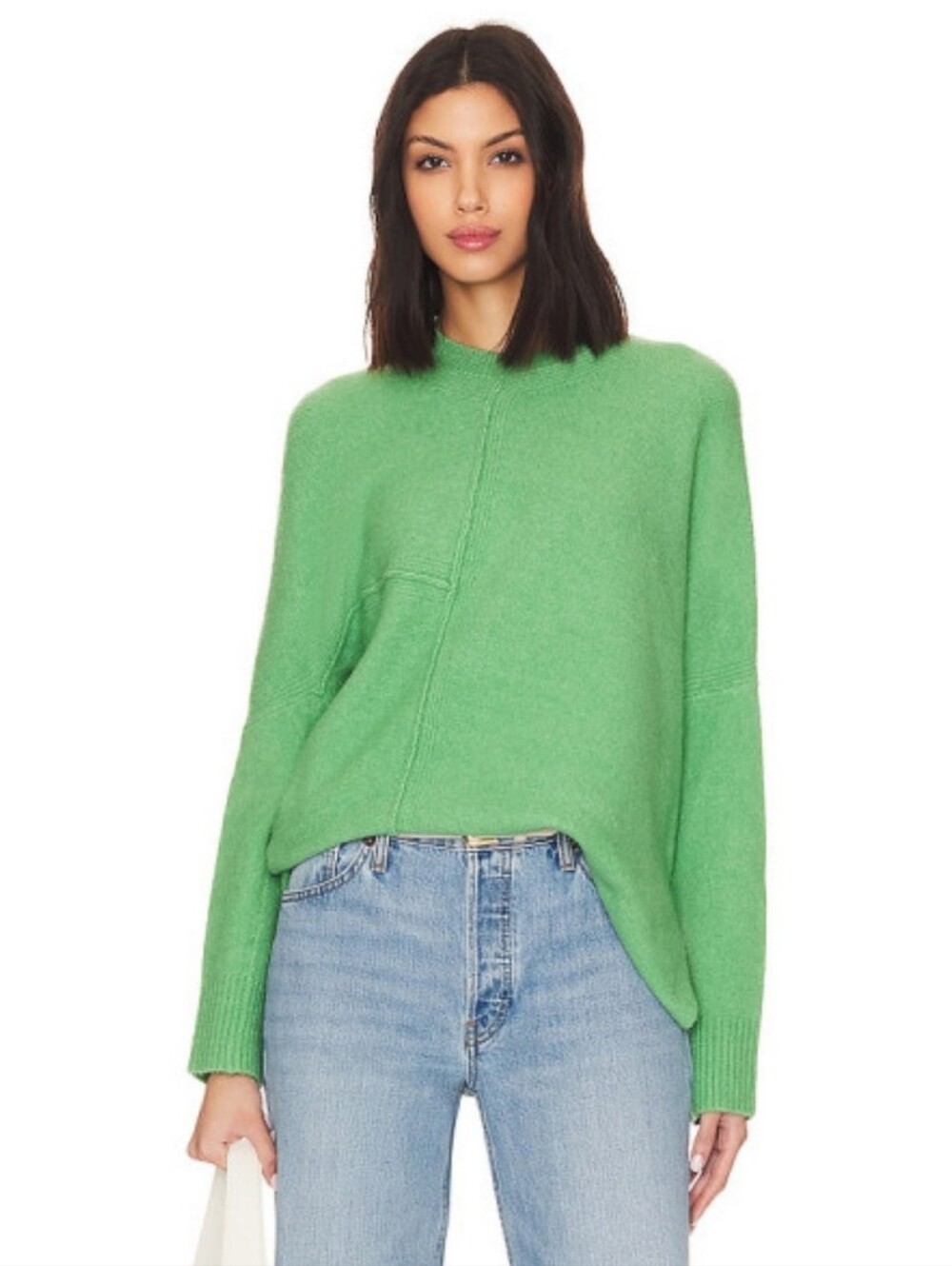 AllSaints Lock Crew Alpaca Wool Yak Sweater Women's Small Green Oversized